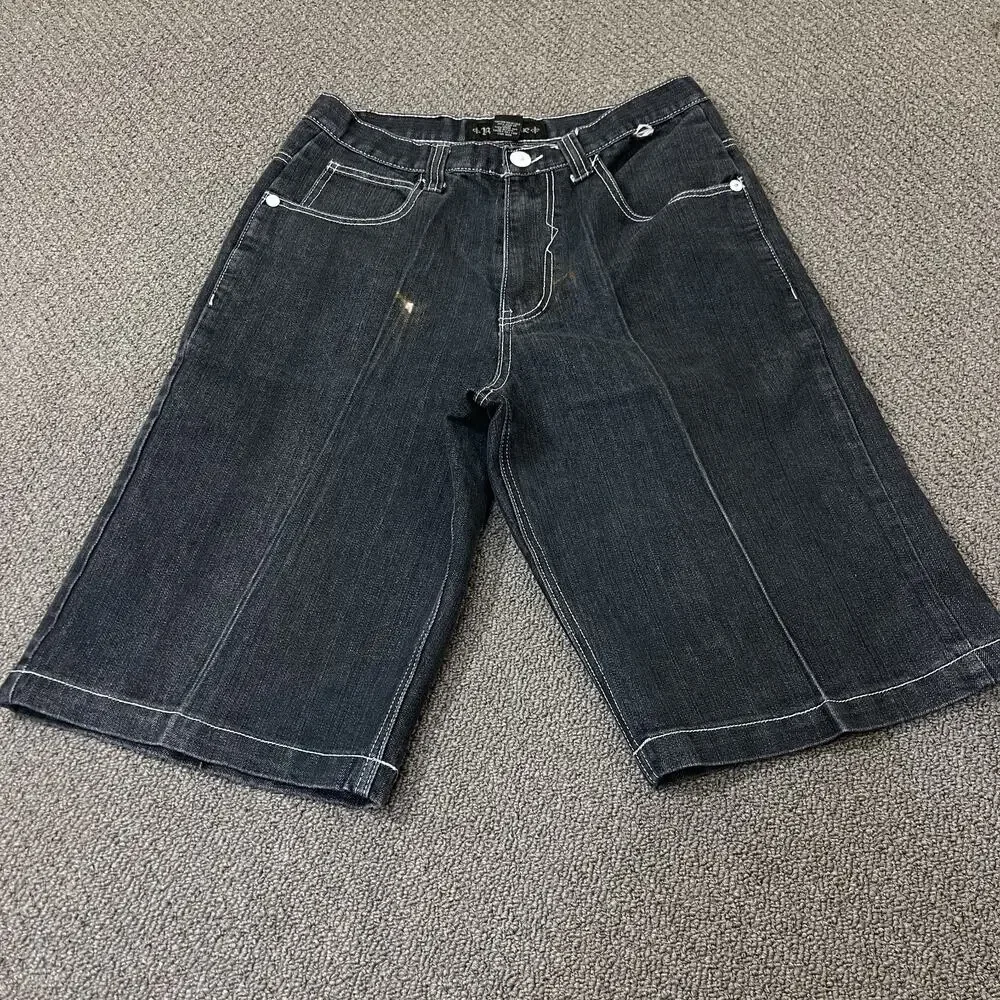 Raw Blue Shorts Mens Size 32 Denim Y2K Hiphop Baggy - Picture 1 of 13